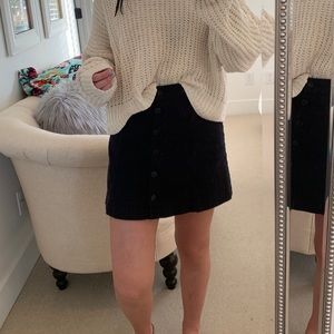 black mini skirt
